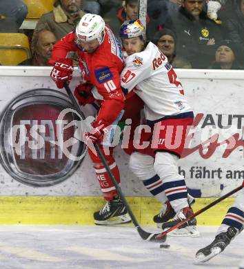 EBEL. Eishockey Bundesliga. KAC gegen EC Red Bull Salzburg.  Andrew Jacob Kozek,  (KAC), Christof Wappis (Salzburg). Klagenfurt, am 2.11.2018.
Foto: Kuess

---
pressefotos, pressefotografie, kuess, qs, qspictures, sport, bild, bilder, bilddatenbank