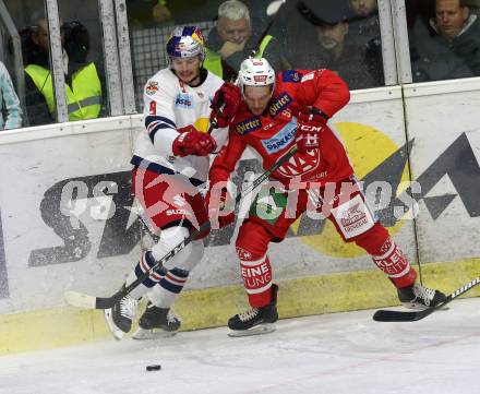 EBEL. Eishockey Bundesliga. KAC gegen EC Red Bull Salzburg. Richter Marco (KAC), Rauchenwald Alexander, (Salzburg). Klagenfurt, am 2.11.2018.
Foto: Kuess

---
pressefotos, pressefotografie, kuess, qs, qspictures, sport, bild, bilder, bilddatenbank