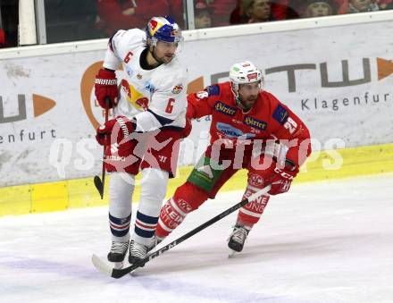 EBEL. Eishockey Bundesliga. KAC gegen EC Red Bull Salzburg. 	Schumnig Martin  (KAC), 	Pallestrang Alexander (Salzburg). Klagenfurt, am 2.11.2018.
Foto: Kuess

---
pressefotos, pressefotografie, kuess, qs, qspictures, sport, bild, bilder, bilddatenbank