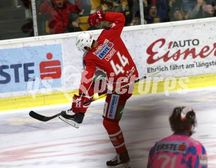 EBEL. Eishockey Bundesliga. KAC gegen EC Red Bull Salzburg. Torjubel Adam Comrie (KAC). Klagenfurt, am 2.11.2018.
Foto: Kuess

---
pressefotos, pressefotografie, kuess, qs, qspictures, sport, bild, bilder, bilddatenbank