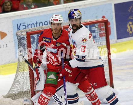 EBEL. Eishockey Bundesliga. KAC gegen EC Red Bull Salzburg. Koch Thomas (KAC), Schiechl Michael (Salzburg). Klagenfurt, am 2.11.2018.
Foto: Kuess

---
pressefotos, pressefotografie, kuess, qs, qspictures, sport, bild, bilder, bilddatenbank
