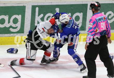 EBEL. Eishockey Bundesliga. EC VSV gegen HC TWK Innsbruck. Nicolas Petrik,  (VSV), Mario Lamoureux (Innsbruck). Villach, am 4.11.2018.
Foto: Kuess 


---
pressefotos, pressefotografie, kuess, qs, qspictures, sport, bild, bilder, bilddatenbank