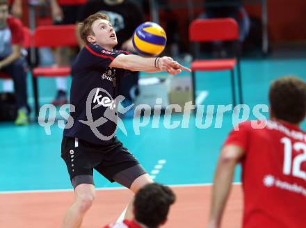 AVL. Volleyball Bundesliga. VBK Woerthersee Loewen Klagenfurt gegen UVC Ried/Innkreis. Jakob Reiter (Klagenfurt). Klagenfurt, am 3.11.2018.
Foto: Kuess
---
pressefotos, pressefotografie, kuess, qs, qspictures, sport, bild, bilder, bilddatenbank