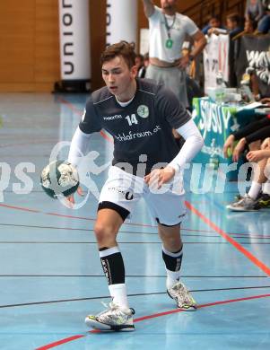 Handball Bundesliga. Schlafraum.at Kaernten gegen HSG Remus Baernbach/Koeflach.  Luca Thomas Urbani (Schlafraum.at). Klagenfurt, am 3.11.2018.
Foto: Kuess
---
pressefotos, pressefotografie, kuess, qs, qspictures, sport, bild, bilder, bilddatenbank