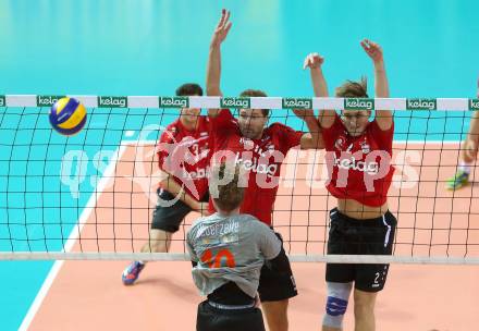 AVL. Volleyball Bundesliga. VBK Woerthersee Loewen Klagenfurt gegen UVC Ried/Innkreis. Markus Schloffer, David Petschnig (Klagenfurt). Klagenfurt, am 3.11.2018.
Foto: Kuess
---
pressefotos, pressefotografie, kuess, qs, qspictures, sport, bild, bilder, bilddatenbank