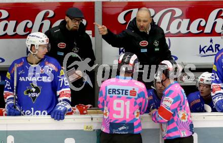 EBEL. Eishockey Bundesliga. EC VSV gegen HC TWK Innsbruck. Co-Trainer Markus Peintner, Trainer Gerhard Unterluggauer (VSV). Villach, am 4.11.2018.
Foto: Kuess 


---
pressefotos, pressefotografie, kuess, qs, qspictures, sport, bild, bilder, bilddatenbank