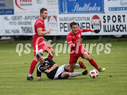 Fussball. Kaerntner Liga. Gmuend gegen Ferlach Atus. Philipp Straganz (Gmuend), Martin Sustersic (Ferlach). Gmuend, 3.11.2018.
Foto: Kuess   
---
pressefotos, pressefotografie, kuess, qs, qspictures, sport, bild, bilder, bilddatenbank