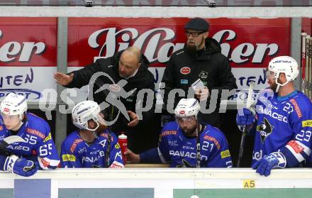 EBEL. Eishockey Bundesliga. EC VSV gegen HC TWK Innsbruck. Trainer Gerhard Unterluggauer, Co-Trainer Markus Peintner (VSV). Villach, am 4.11.2018.
Foto: Kuess 


---
pressefotos, pressefotografie, kuess, qs, qspictures, sport, bild, bilder, bilddatenbank