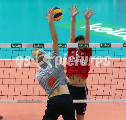 AVL. Volleyball Bundesliga. VBK Woerthersee Loewen Klagenfurt gegen UVC Ried/Innkreis. David Petschnig (Klagenfurt). Klagenfurt, am 3.11.2018.
Foto: Kuess
---
pressefotos, pressefotografie, kuess, qs, qspictures, sport, bild, bilder, bilddatenbank