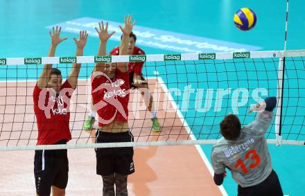 AVL. Volleyball Bundesliga. VBK Woerthersee Loewen Klagenfurt gegen UVC Ried/Innkreis. Simon Baldauf, Felix Friedl (Klagenfurt). Klagenfurt, am 3.11.2018.
Foto: Kuess
---
pressefotos, pressefotografie, kuess, qs, qspictures, sport, bild, bilder, bilddatenbank