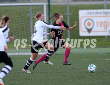 Fussball. Frauen 2. Liga Ost/Sued. Carinthians Spittal gegen SG Magdalensberg. Viktoria Lederer (Carinthians Spittal), Sabine Krumpl (SG Magdalensberg). Spittal, 3.11.2018.
Foto: Kuess
---
pressefotos, pressefotografie, kuess, qs, qspictures, sport, bild, bilder, bilddatenbank