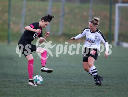 Fussball. Frauen 2. Liga Ost/Sued. Carinthians Spittal gegen SG Magdalensberg. Anna-Lena Christine Loeschnig  (Carinthians Spittal), Franziska Oraze (SG Magdalensberg). Spittal, 3.11.2018.
Foto: Kuess
---
pressefotos, pressefotografie, kuess, qs, qspictures, sport, bild, bilder, bilddatenbank