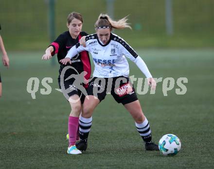 Fussball. Frauen 2. Liga Ost/Sued. Carinthians Spittal gegen SG Magdalensberg. Anna-Lena Christine Loeschnig (Carinthians Spittal), Julia Egger (SG Magdalensberg). Spittal, 3.11.2018.
Foto: Kuess
---
pressefotos, pressefotografie, kuess, qs, qspictures, sport, bild, bilder, bilddatenbank