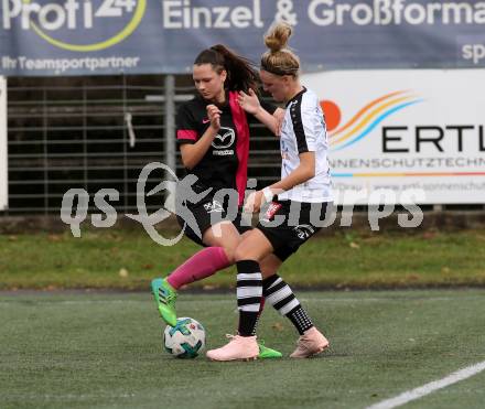 Fussball. Frauen 2. Liga Ost/Sued. Carinthians Spittal gegen SG Magdalensberg. Jasmin Michelle Ortner (Carinthians Spittal), Laura Therese Kert (SG Magdalensberg). Spittal, 3.11.2018.
Foto: Kuess
---
pressefotos, pressefotografie, kuess, qs, qspictures, sport, bild, bilder, bilddatenbank