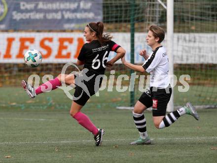 Fussball. Frauen 2. Liga Ost/Sued. Carinthians Spittal gegen SG Magdalensberg. Julia Anna Christoephl (Carinthians Spittal),  Leonie Lackner (SG Magdalensberg). Spittal, 3.11.2018.
Foto: Kuess
---
pressefotos, pressefotografie, kuess, qs, qspictures, sport, bild, bilder, bilddatenbank