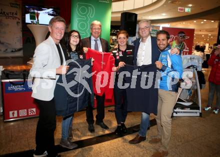 KÃ¤rnten Sport. Sportlermeeting, Arno Arthofer, Julia Sciancalepore, Landeshauptmann Peter Kaiser, Sarah Vilic, Werner Pietsch, Kevin Haselsberger, City Arkaden, Klagenfurt, am 7.11.2018.
Foto: Kuess
---
pressefotos, pressefotografie, kuess, qs, qspictures, sport, bild, bilder, bilddatenbank