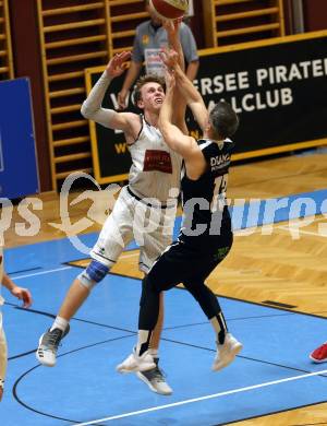 Basketball 2. Bundesliga. Grunddurchgang 6. Runde. Woerthersee Piraten gegen Jennersdorf Blackbirds.   (Woerthersee Piraten), Philipp Horvath (Jennersdorf). Klagenfurt, am 10.11.2018.
Foto: Kuess
---
pressefotos, pressefotografie, kuess, qs, qspictures, sport, bild, bilder, bilddatenbank