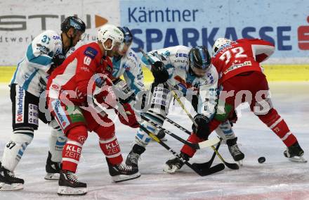 EBEL. Eishockey Bundesliga. KAC gegen EHC Liwest Black Wings Linz. Thomas Koch, Siim Liivik, (KAC),  Bracken Kearns  (Linz). Klagenfurt, am 13.11.2018.
Foto: Kuess

---
pressefotos, pressefotografie, kuess, qs, qspictures, sport, bild, bilder, bilddatenbank