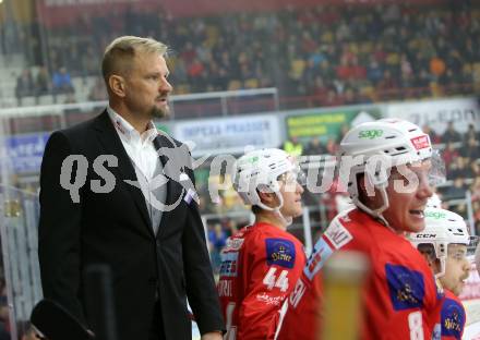 EBEL. Eishockey Bundesliga. KAC gegen EHC Liwest Black Wings Linz. Trainer Petri Matikainen  (KAC). Klagenfurt, am 13.11.2018.
Foto: Kuess

---
pressefotos, pressefotografie, kuess, qs, qspictures, sport, bild, bilder, bilddatenbank