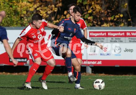 Fussball Kaerntner Liga KAC 1909 gegen Woelfnitz. Markus Pavic,  (KAC),   Edmand Reka (Woelfnitz). Klagenfurt, am 10.11.2018.
Foto: Kuess
---
pressefotos, pressefotografie, kuess, qs, qspictures, sport, bild, bilder, bilddatenbank