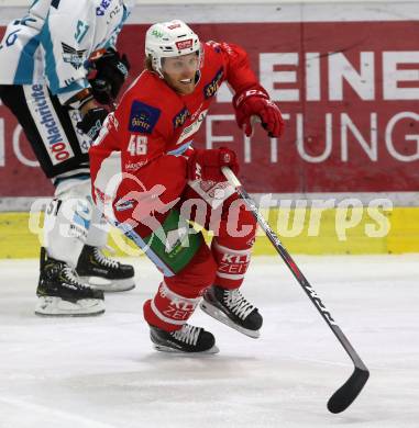 EBEL. Eishockey Bundesliga. KAC gegen EHC Liwest Black Wings Linz. Johannes Bischofberger (KAC). Klagenfurt, am 13.11.2018.
Foto: Kuess

---
pressefotos, pressefotografie, kuess, qs, qspictures, sport, bild, bilder, bilddatenbank