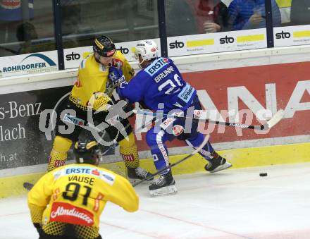EBEL. Eishockey Bundesliga. EC VSV gegen Vienna Capitals. Brunner Nico(VSV), Romig Emilio (Vienna Capitals). Villach, am 16.11.2018.
Foto: Kuess 


---
pressefotos, pressefotografie, kuess, qs, qspictures, sport, bild, bilder, bilddatenbank