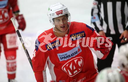 EBEL. Eishockey Bundesliga. KAC gegen VSV. Torjubel Adam Comrie (KAC). Klagenfurt, am 13.11.2018.
Foto: Kuess

---
pressefotos, pressefotografie, kuess, qs, qspictures, sport, bild, bilder, bilddatenbank