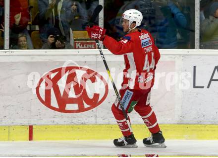 EBEL. Eishockey Bundesliga. KAC gegen VSV. Torjubel Adam Comrie (KAC). Klagenfurt, am 13.11.2018.
Foto: Kuess

---
pressefotos, pressefotografie, kuess, qs, qspictures, sport, bild, bilder, bilddatenbank