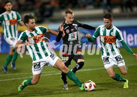 Fussball tipico Bundesliga. RZ Pellets WAC gegen SV Mattersburg. Marcel Ritzmaier,  (WAC), Alejandro Velasco Farinas, Rene Renner  (SV Mattersburg). Wolfsberg, am 24.11.2018.
Foto: Kuess

---
pressefotos, pressefotografie, kuess, qs, qspictures, sport, bild, bilder, bilddatenbank