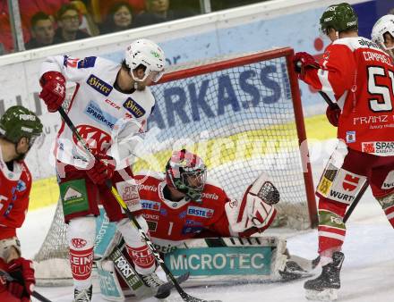 EBEL. Eishockey Bundesliga. KAC gegen HCB Suedtirol Alperia. Liivik Siim  (KAC),  Smith Jacob Wesley (Bozen). Klagenfurt, am 25.11.2018.
Foto: Kuess

---
pressefotos, pressefotografie, kuess, qs, qspictures, sport, bild, bilder, bilddatenbank