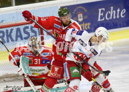 EBEL. Eishockey Bundesliga. KAC gegen HCB Suedtirol Alperia. Richter Marco (KAC), Nordlund Markus, Irving Leland (Bozen). Klagenfurt, am 25.11.2018.
Foto: Kuess

---
pressefotos, pressefotografie, kuess, qs, qspictures, sport, bild, bilder, bilddatenbank