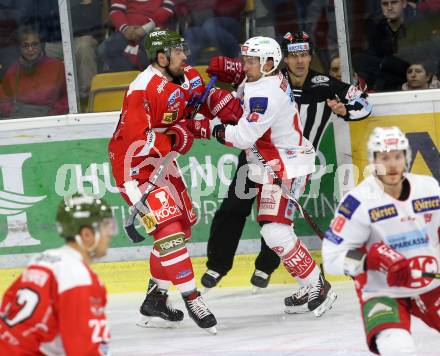 EBEL. Eishockey Bundesliga. KAC gegen HCB Suedtirol Alperia. Koch Thomas (KAC),  Insam Marco (Bozen). Klagenfurt, am 25.11.2018.
Foto: Kuess

---
pressefotos, pressefotografie, kuess, qs, qspictures, sport, bild, bilder, bilddatenbank