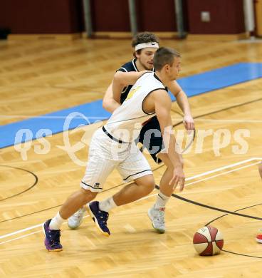 Basketball 2. Bundesliga. Grunddurchgang 8. Runde. Woerthersee Piraten gegen BBC Nord Dragonz Eisenstadt.  Elvis Keric (Woerthersee Piraten),  Ognjen Drljaca (BBC Nord Dragonz). Klagenfurt, am 24.11.2018.
Foto: Kuess
---
pressefotos, pressefotografie, kuess, qs, qspictures, sport, bild, bilder, bilddatenbank