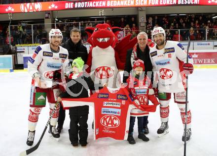 EBEL. Eishockey Bundesliga. KAC gegen HCB Suedtirol Alperia. Wahl Mitch, Kozek Andrew Jacob (KAC). Klagenfurt, am 25.11.2018.
Foto: Kuess

---
pressefotos, pressefotografie, kuess, qs, qspictures, sport, bild, bilder, bilddatenbank