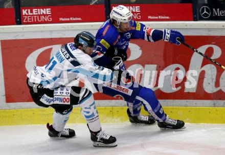 EBEL. Eishockey Bundesliga. EC VSV gegen EHC Liwest Black Wings Linz Brandon Alderson,  (VSV), Mario Altmann (Linz). Villach, am 27.11.2018.
Foto: Kuess 


---
pressefotos, pressefotografie, kuess, qs, qspictures, sport, bild, bilder, bilddatenbank
