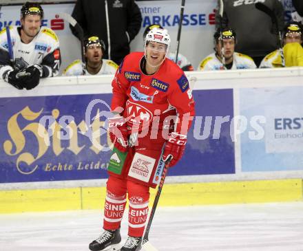 EBEL. Eishockey Bundesliga. KAC gegen Dornbirn Bulldogs. Torjubel Petersen Nicholas Eric (KAC). Klagenfurt, am 13.11.2018.
Foto: Kuess

---
pressefotos, pressefotografie, kuess, qs, qspictures, sport, bild, bilder, bilddatenbank