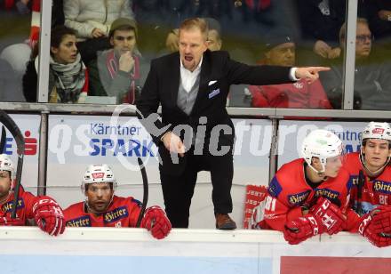 EBEL. Eishockey Bundesliga. KAC gegen EC Red Bull Salzburg. Trainer Petri Matikainen (KAC). Klagenfurt, am 30.11.2018.
Foto: Kuess

---
pressefotos, pressefotografie, kuess, qs, qspictures, sport, bild, bilder, bilddatenbank