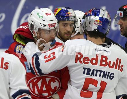 EBEL. Eishockey Bundesliga. KAC gegen EC Red Bull Salzburg. Wahl Mitch (KAC),  Trattnig Matthias (Salzburg). Klagenfurt, am 30.11.2018
Foto: Kuess

---
pressefotos, pressefotografie, kuess, qs, qspictures, sport, bild, bilder, bilddatenbank