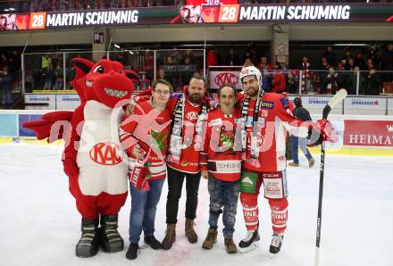 EBEL. Eishockey Bundesliga. KAC gegen EC Red Bull Salzburg. Spieler des Abends. Martin Schumnig (KAC). Klagenfurt, am 30.11.2018.
Foto: Kuess

---
pressefotos, pressefotografie, kuess, qs, qspictures, sport, bild, bilder, bilddatenbank