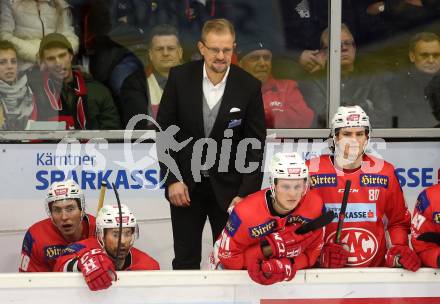 EBEL. Eishockey Bundesliga. KAC gegen EC Red Bull Salzburg. Trainer Petri Matikainen (KAC). Klagenfurt, am 30.11.2018.
Foto: Kuess

---
pressefotos, pressefotografie, kuess, qs, qspictures, sport, bild, bilder, bilddatenbank