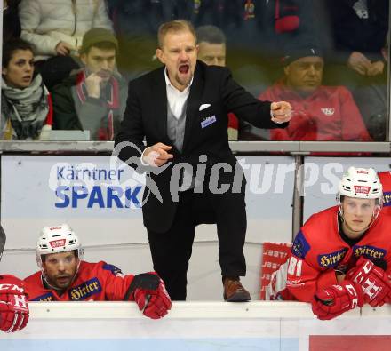 EBEL. Eishockey Bundesliga. KAC gegen EC Red Bull Salzburg. Trainer Petri Matikainen (KAC). Klagenfurt, am 30.11.2018.
Foto: Kuess

---
pressefotos, pressefotografie, kuess, qs, qspictures, sport, bild, bilder, bilddatenbank