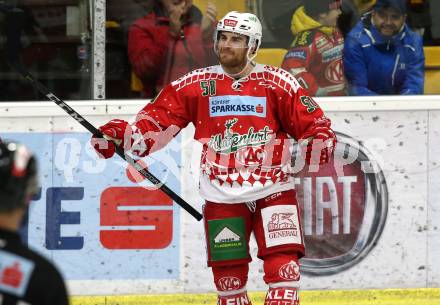 EBEL. Eishockey Bundesliga. KAC gegen	HC TWK Innsbruck (Die Haie).  Torjubel Matthew Neal (KAC). Klagenfurt, am 2.12.2018.
Foto: Kuess

---
pressefotos, pressefotografie, kuess, qs, qspictures, sport, bild, bilder, bilddatenbank