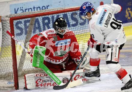 EBEL. Eishockey Bundesliga. KAC gegen	HC TWK Innsbruck (Die Haie).  Lars Haugen,  (KAC), Mario Lamoureux (Innsbruck). Klagenfurt, am 2.12.2018.
Foto: Kuess

---
pressefotos, pressefotografie, kuess, qs, qspictures, sport, bild, bilder, bilddatenbank