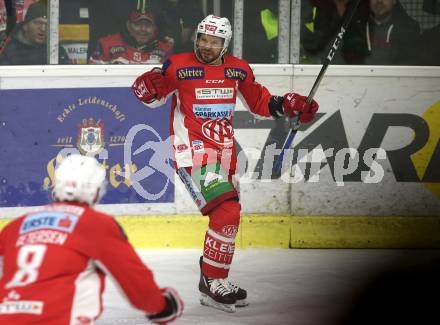 EBEL. Eishockey Bundesliga. KAC gegen	HCB Suedtirol Alperia. Torjubel Thomas Koch (KAC). Klagenfurt, am 9.12.2018.
Foto: Kuess

---
pressefotos, pressefotografie, kuess, qs, qspictures, sport, bild, bilder, bilddatenbank