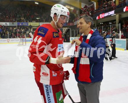 EBEL. Eishockey Bundesliga. KAC gegen	HCB Suedtirol Alperia. Spieler des Abends Adam Comrie (KAC). Klagenfurt, am 9.12.2018.
Foto: Kuess

---
pressefotos, pressefotografie, kuess, qs, qspictures, sport, bild, bilder, bilddatenbank