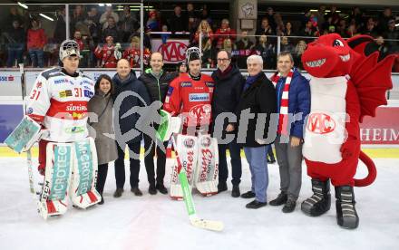 EBEL. Eishockey Bundesliga. KAC gegen	HCB Suedtirol Alperia. Lars Haugen (KAC), Irving Leland (Bozen). Klagenfurt, am 9.12.2018.
Foto: Kuess

---
pressefotos, pressefotografie, kuess, qs, qspictures, sport, bild, bilder, bilddatenbank