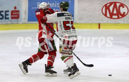 EBEL. Eishockey Bundesliga. KAC gegen	HCB Suedtirol Alperia. Kraus Nikolaus (KAC), Rowley Jordan (Bozen). Klagenfurt, am 9.12.2018.
Foto: Kuess

---
pressefotos, pressefotografie, kuess, qs, qspictures, sport, bild, bilder, bilddatenbank