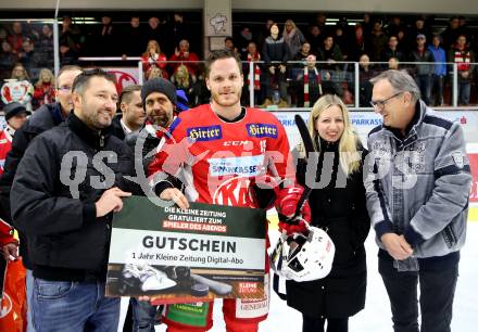 EBEL. Eishockey Bundesliga. KAC gegen	EHC Liwest Black Wings Linz. Stefan Geier (KAC). Klagenfurt, am 21.12.2018.
Foto: Kuess

---
pressefotos, pressefotografie, kuess, qs, qspictures, sport, bild, bilder, bilddatenbank