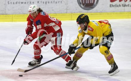 EBEL. Eishockey Bundesliga. KAC gegen	spusu Vienna Capitals. Kraus Nikolaus (KAC), Vause Taylor (Vienna Capitals). Klagenfurt, am 23.12.2018.
Foto: Kuess

---
pressefotos, pressefotografie, kuess, qs, qspictures, sport, bild, bilder, bilddatenbank