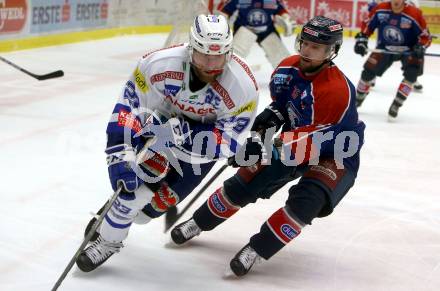 EBEL. Eishockey Bundesliga. EC VSV gegen KHL Medvescak Zagreb.  Markus Schlacher,  (VSV), Mitja Robar (Zagreb). Villach, am 26.12.2018.
Foto: Kuess 


---
pressefotos, pressefotografie, kuess, qs, qspictures, sport, bild, bilder, bilddatenbank